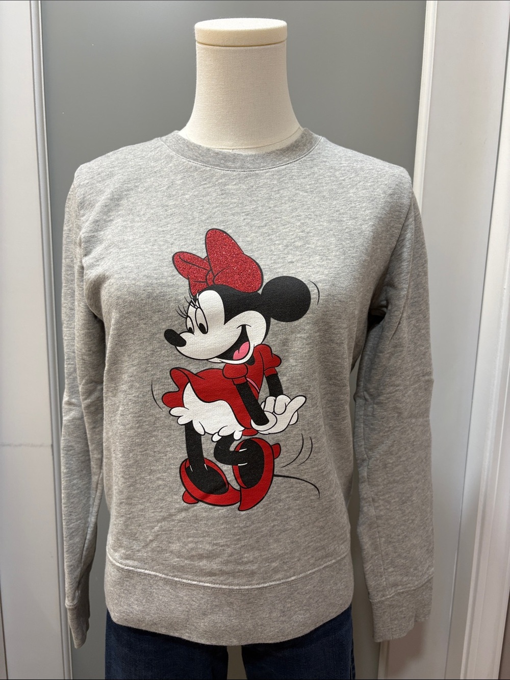 kate spade Gray Crewneck Sweatshirt with Red Minnie Graphic
